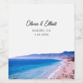 マリブ結婚式の引き出物パーソナライズされたワインラベル ワインラベル (シングルラベル)
