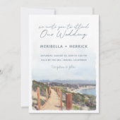 マリブ |カリフォルニア海トレイル水結婚色の 招待状 (正面)