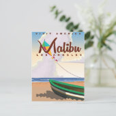 マリブ カリフォルニア ヴィンテージ トラベル ポスター ポストカード (スタンド正面)