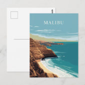 マリブ カリフォルニア 海岸の崖 ポストカード (正面/裏面)