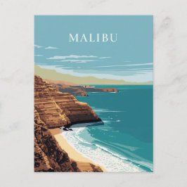マリブ カリフォルニア 海岸の崖 ポストカード