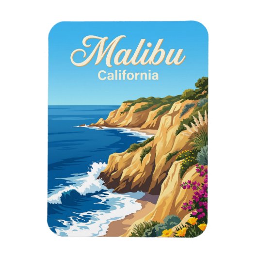 マリブ・コースト カリフォルニア マグネット (縦)