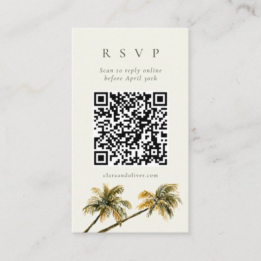 マリブ パーム コースト シーサイド QRコード RSVP カード (正面)