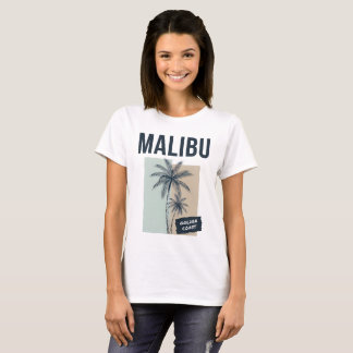 マリブ ビーチ ヤシの木 グラフィックTシャツ カリフォルニア Tシャツ