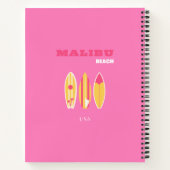 マリブ、マリブビーチ、カリフォルニア名門私立校風の、ピンク ノートブック (裏面)