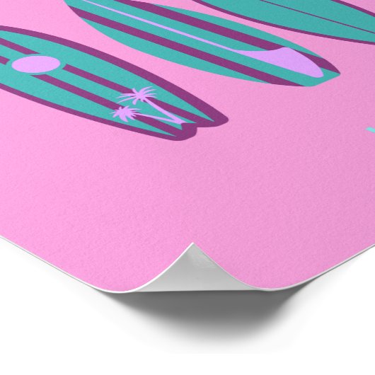 マリブ、マリブビーチ、カリフォルニア名門私立校風の、ピンク ポスター (角)