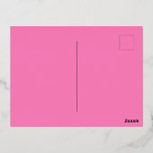 マリブ、マリブビーチ、カリフォルニア名門私立校風の、ピンク 箔シーズンポストカード (裏面)