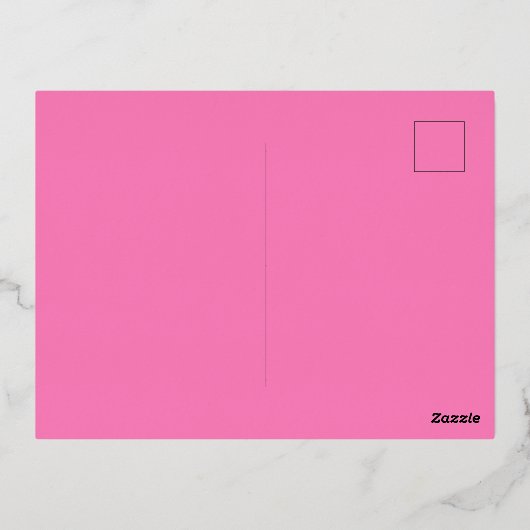 マリブ、マリブビーチ、カリフォルニア名門私立校風の、ピンク 箔シーズンポストカード (裏面)