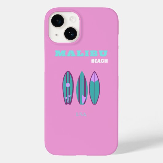 マリブ、マリブビーチ、カリフォルニア名門私立校風の、ピンク Case-Mate iPhoneケース (裏面)
