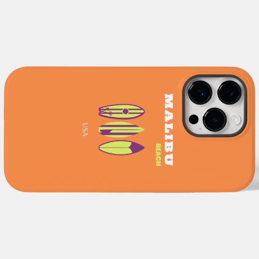 マリブ，マリブビーチ，トロピカルアート，名門私立校風のオレンジ Case-Mate iPhoneケース (裏面 (横))