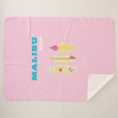 マリブ、マリブビーチ、名門私立校風のガール名門私立校風の、ピンク シェルパブランケット (正面(横))