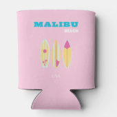 マリブ、マリブビーチ、名門私立校風のガール名門私立校風の、ピンク 缶クーラー (裏面)