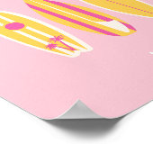 マリブ、マリブビーチ、名門私立校風のピンク ポスター (角)