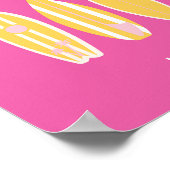 マリブ、マリブビーチ、旅行アート、名門私立校風のピンク ポスター (角)