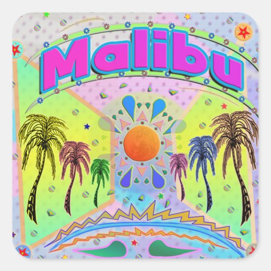 マリブCalm Desireステッカー スクエアシール (正面)