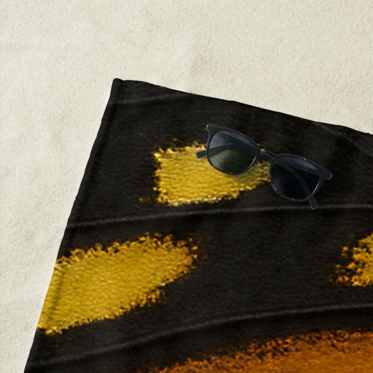 マリポサオレンジ&イエロー（昆虫）オオカバマダラ、モナークバタフライウィング ビーチタオル (インサイチュ)