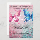 マリポサマージェンダーリビールパーティの招待状 招待状 (正面/裏面)