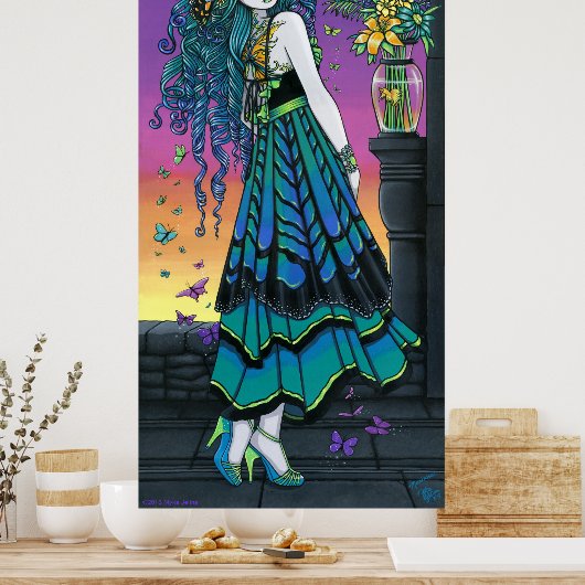 マリポサレインボーバタフライフェアリーポスター ポスター (キッチン)