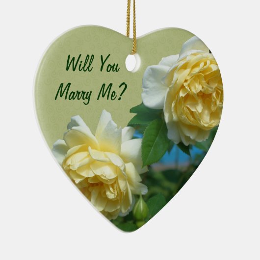 マリムミーイエローローローズ婚約オーナメント セラミックオーナメント (右)