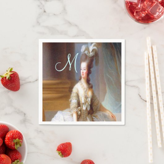 マリモノグラムエレガントシフランスのック スタンダードカクテルナプキン (インサイチュ)