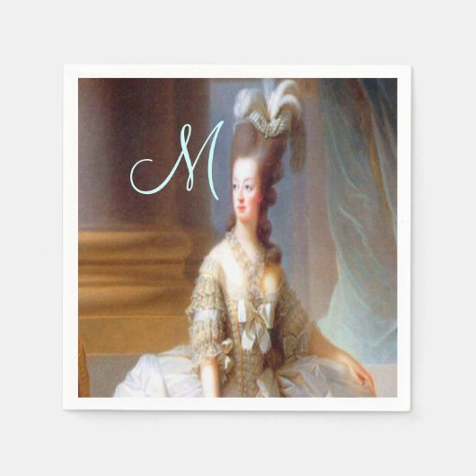 マリモノグラムエレガントシフランスのック スタンダードカクテルナプキン (正面)