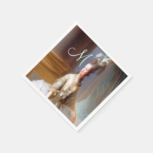 マリモノグラムエレガントシフランスのック スタンダードカクテルナプキン (角)