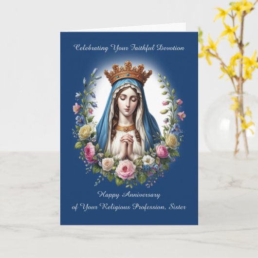 マリヤとの信仰告白の修道会 カード (黄色い花)