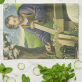 マリヤとベビー・イエスとのヨセフのワークショップ キッチンタオル (折り畳み)