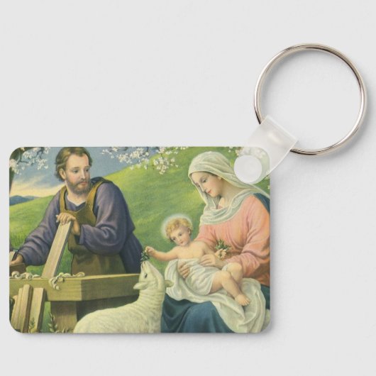 マリヤとベビー・イエスとのヨセフのワークショップ キーホルダー (正面)
