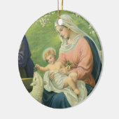 マリヤとベビー・イエスとのヨセフのワークショップ セラミックオーナメント (左)