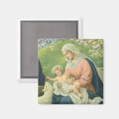 マリヤとベビー・イエスとのヨセフのワークショップ マグネット (正面/裏面)