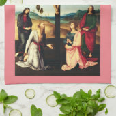 マリヤと十字架につけられたヴァージン キッチンタオル (折り畳み)