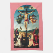 マリヤと十字架につけられたヴァージン キッチンタオル (縦)