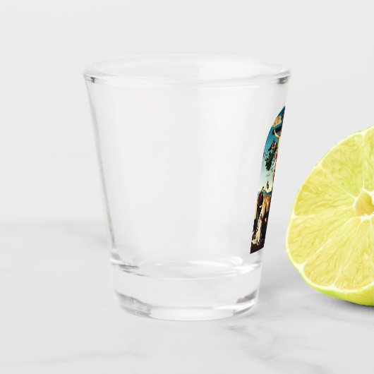 マリヤと十字架につけられたヴァージン ショットグラス (左)