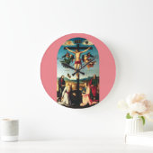 マリヤと十字架につけられたヴァージン ラージ壁時計 (ホーム)