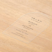 マリヤミニマルエレガントな結婚式の日付を保存 アクリル招待状 (レイダウン)