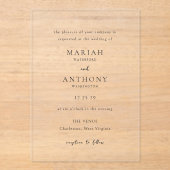 マリヤミニマルエレガントな結婚式 アクリル招待状 (正面)