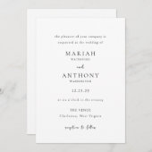 マリヤミニマルエレガントな結婚式 招待状 (正面/裏面)