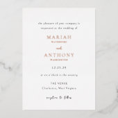 マリヤミニマルエレガントな結婚式 箔招待状 (正面)
