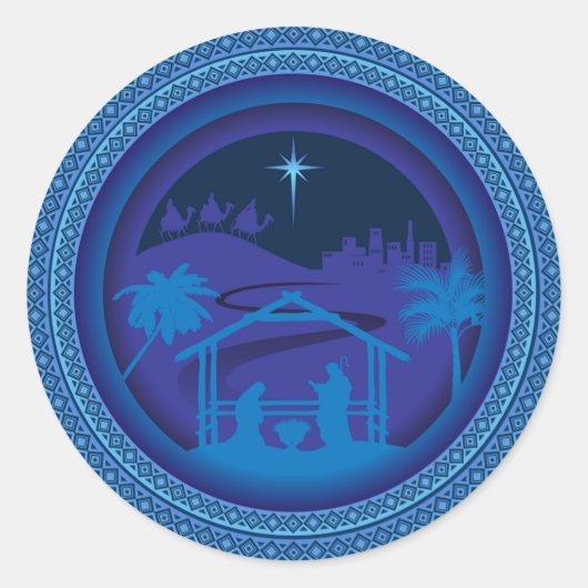 マリヨセフ・イエス・ステッカー ラウンドシール (正面)