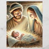 マリヨセフ&ベビーイエス出生スクラップブック紙 (正面)