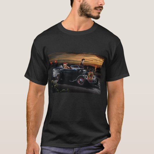 マリリンおよびElvisのクリスマスの喜びの乗車 Tシャツ (正面)