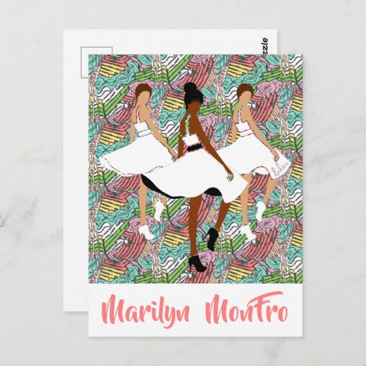 マリリンかわいらしモンFRO黒人女性 ポストカード (正面/裏面)