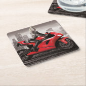 マリリンのオートバイ スクエアペーパーコースター (アングル)