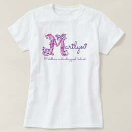 マリリンの女の子Mの一流の意味モノグラムのティー Tシャツ
