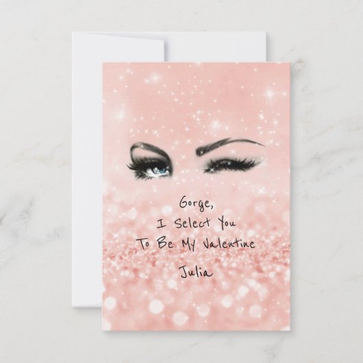 マリリンモンローバレンタインラブ宣言ピンク 招待状 (正面)