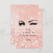 マリリンモンローバレンタインラブ宣言ピンク 招待状 (正面/裏面)