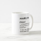 マリリン 名前, 編集可能 名前, カスタム 名前 コーヒーマグカップ (正面右)