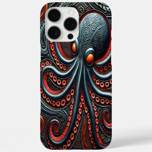 マリンの優雅さ: 鮮やかなタコのデザイン Case-Mate iPhoneケース (裏面)