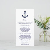 マリンアンカー結婚式プログラムカード サンキューカード (スタンド正面)